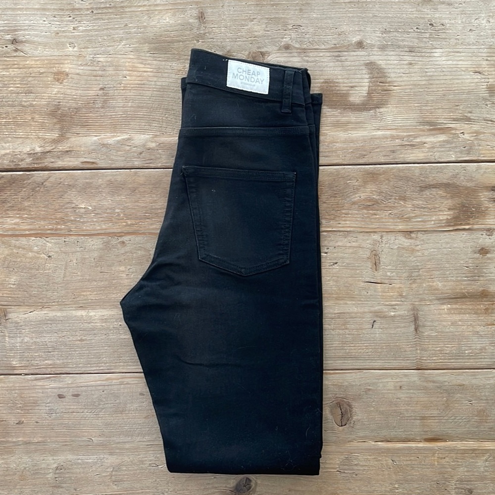 Cheap Monday black high rise skinny jeans, size 26-27 - NEVER WORN.